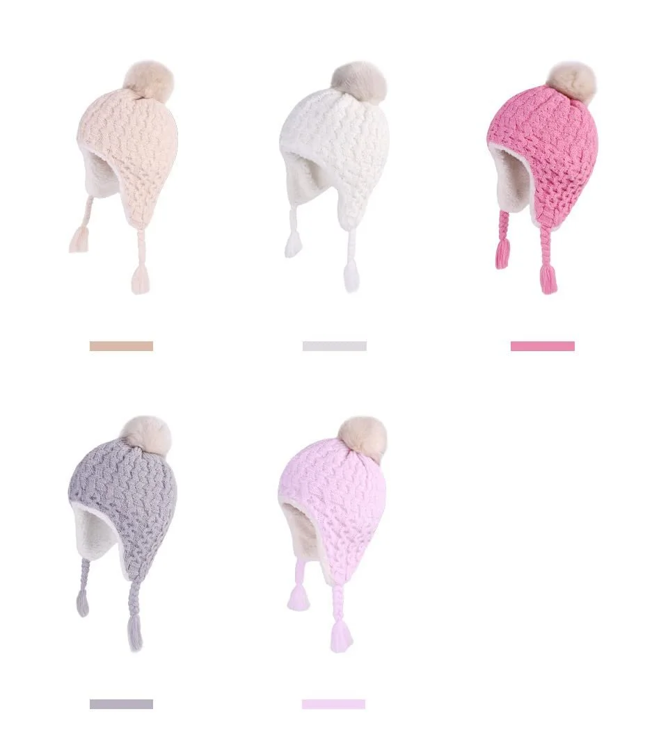 Шапка детская зимняя YAMEE Теплая вязаная, фото №4