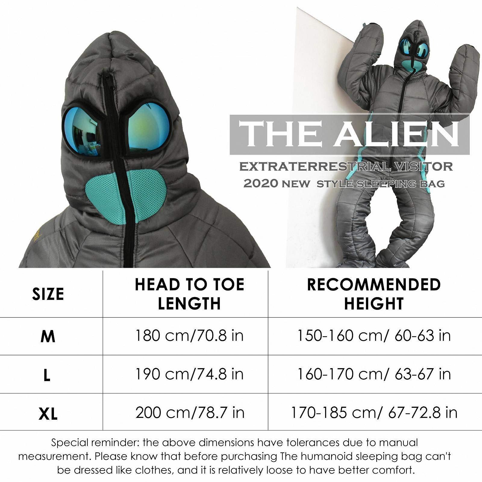 Спальний мішок Portable для дорослих Full Body Alien, фото №7