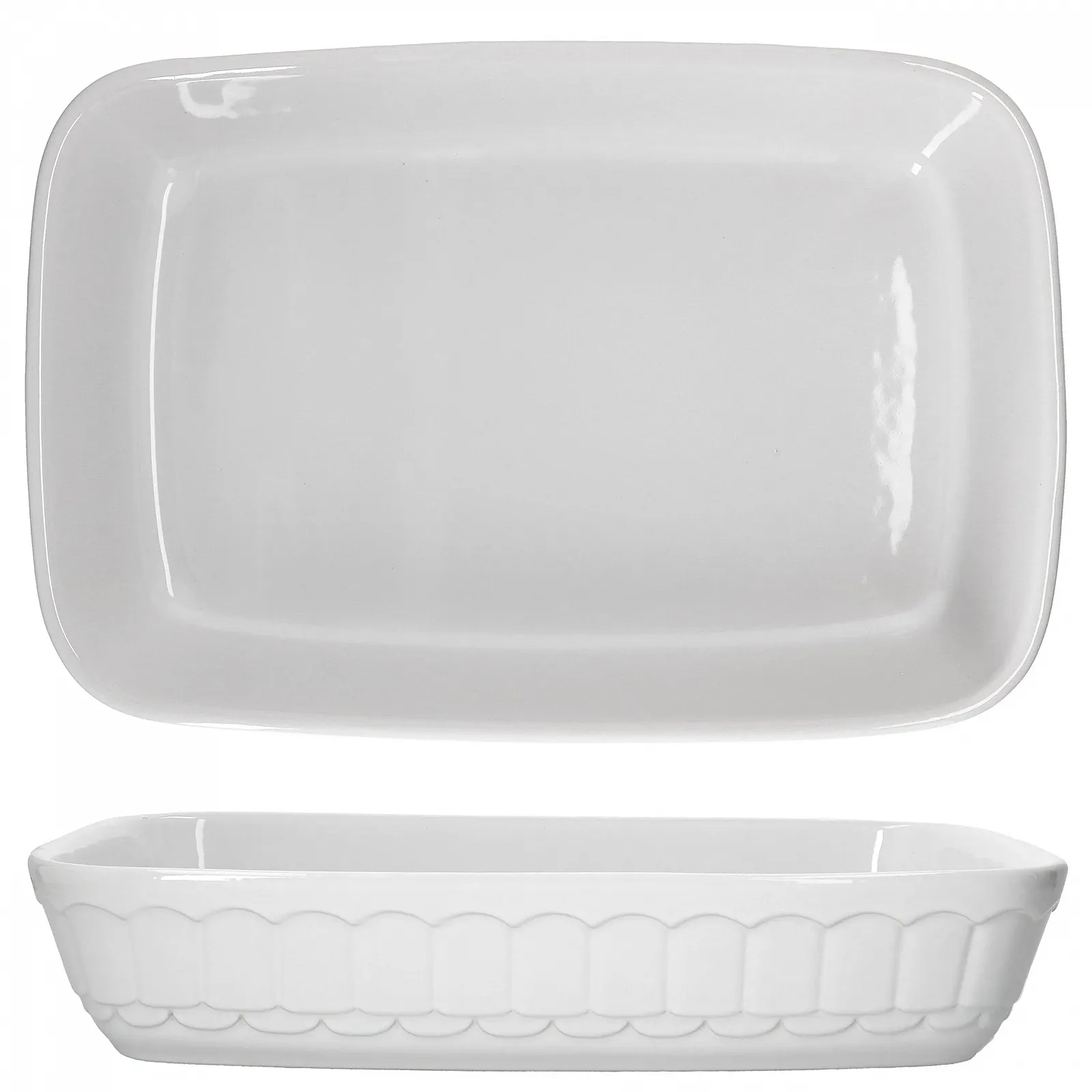 Набір форм для запікання MamboCat керамічних 3 л 2 шт. квадратні білі, фото №1