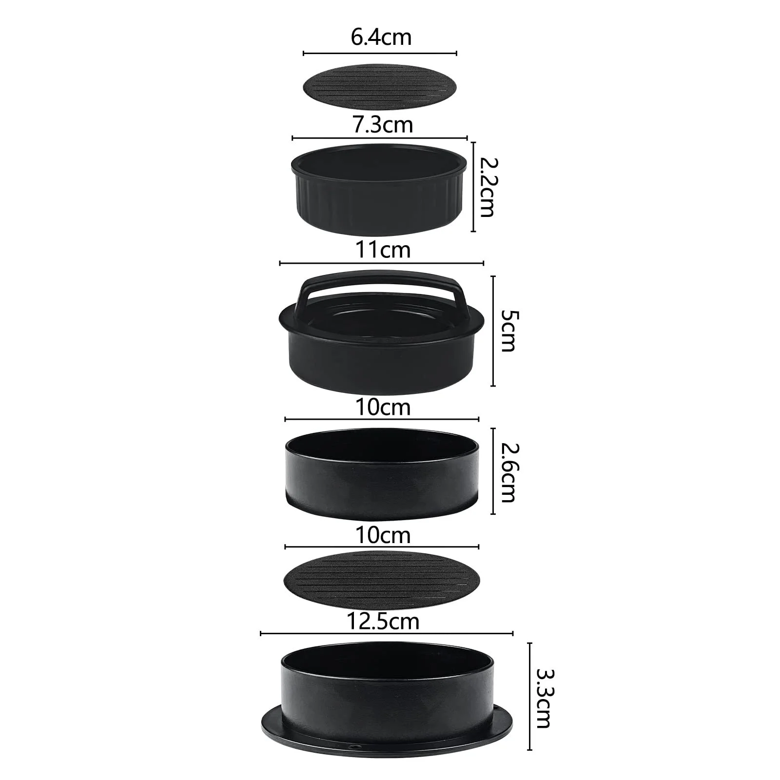 Пресс для бургеров Newpop Patty Press 3 in 1 пластиковый с ручкой черный, фото №2