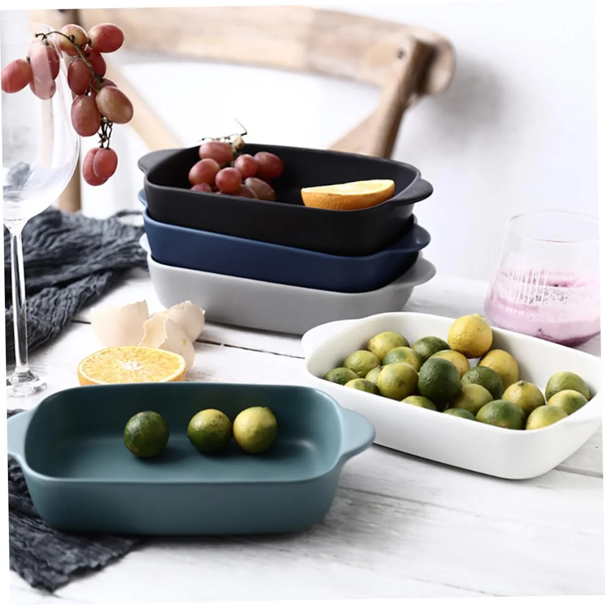 Фарфоровая форма для запекания Ciieeo прямоугольная с ручками термостойкая белая, фото №4 Фарфоровая форма для запекания Ciieeo прямоугольная с ручками термостойкая белая, фото №4