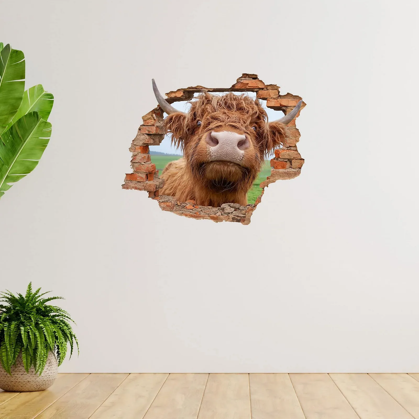 Наклейка на стіну WCB Highland Cattle 70 x 57 см, фото №4