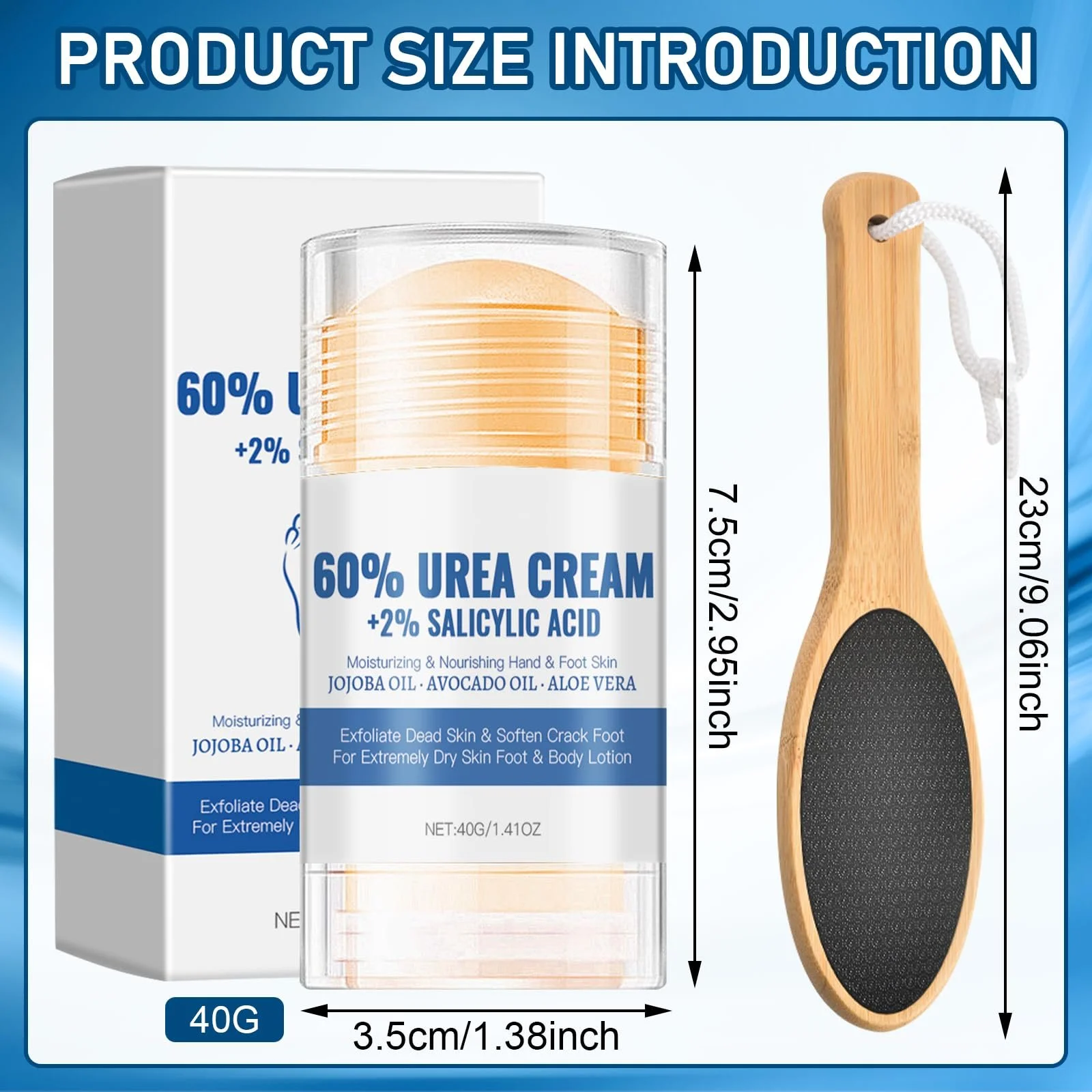 Крем для ног Urea 60% увлажняющий против трещин с пилкой для мозолей, фото №2