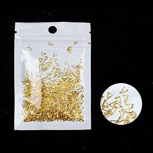 Прикраси для нігтів qbodp, трикутні, золотисті, 1000 шт - Фото 1