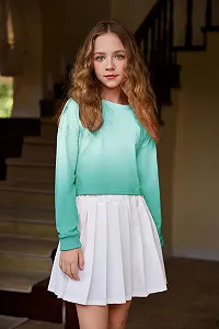 Arshiner Толстовки для девочек 5-12 лет, кроп-топы с длинными рукавами, детские хлопковые пуловеры, свитшоты с круглым вырезом synthetic.ua - Фото 1