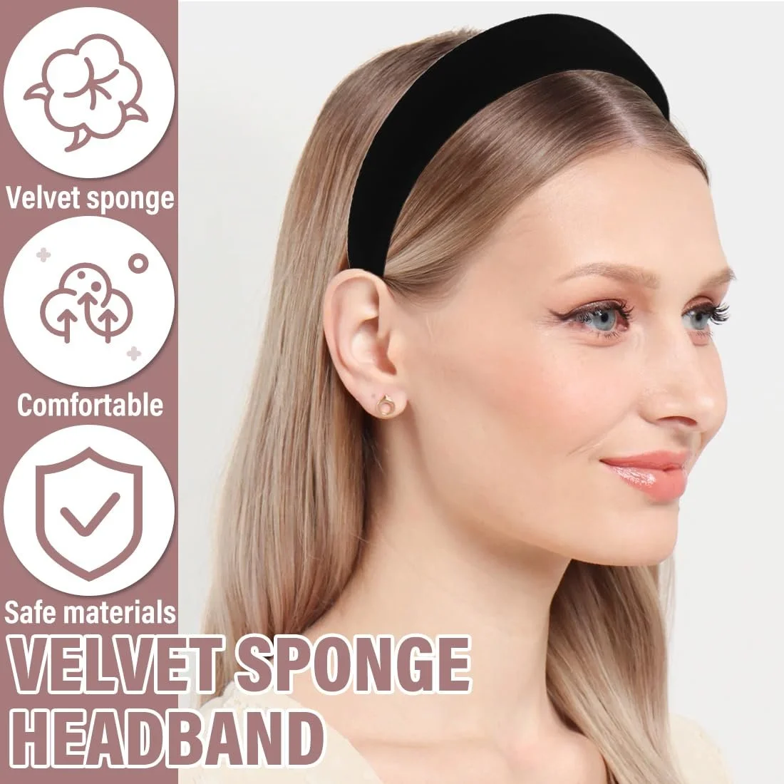 Обруч Оксамитовий Однотонний, фото №6