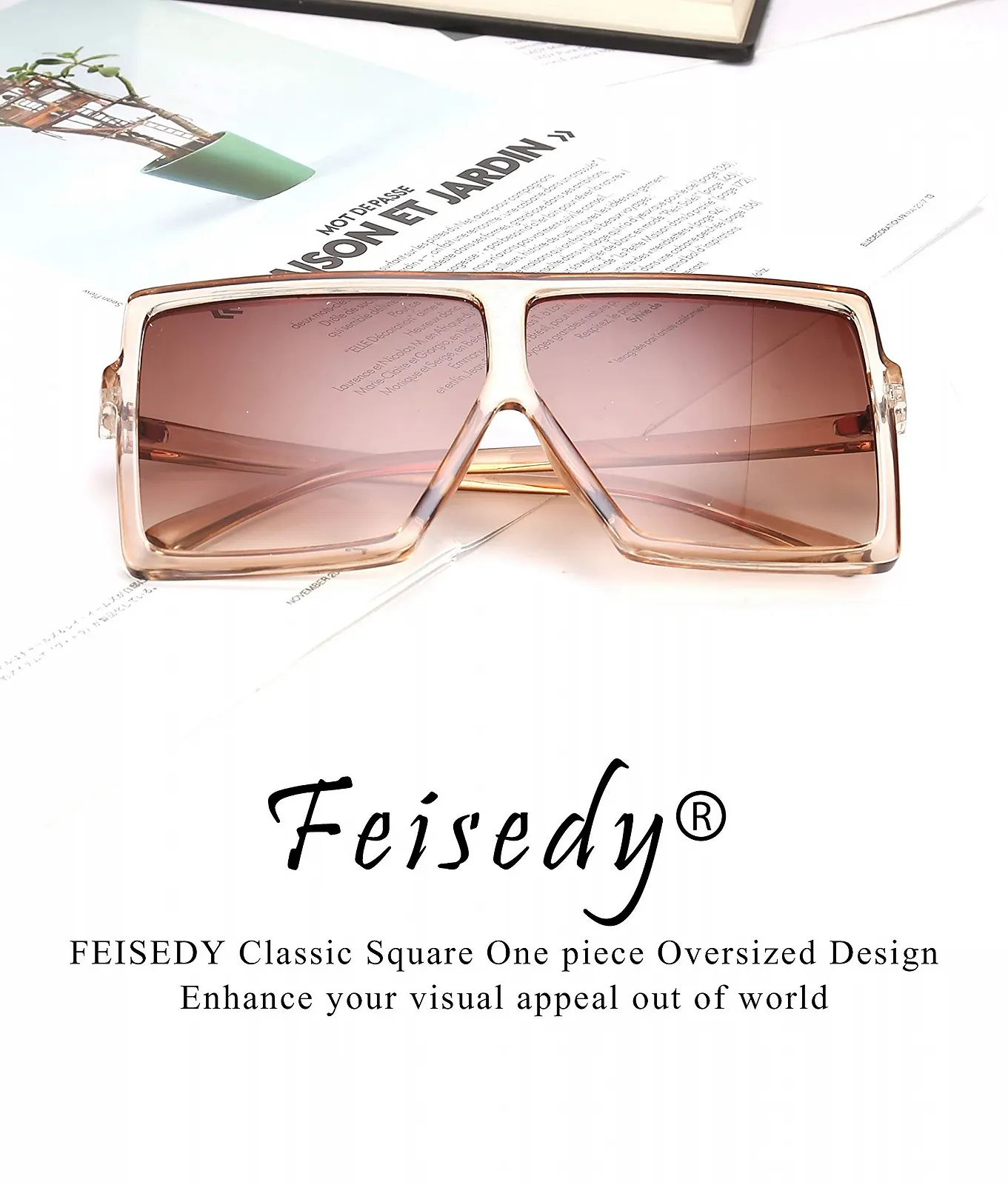 Сонцезахисні окуляри Квадратні FEISEDY B2539 Оверсайз, велика оправа, для жінок та чоловіків, фото №2 Сонцезахисні окуляри Квадратні FEISEDY B2539 Оверсайз, велика оправа, для жінок та чоловіків, фото №2