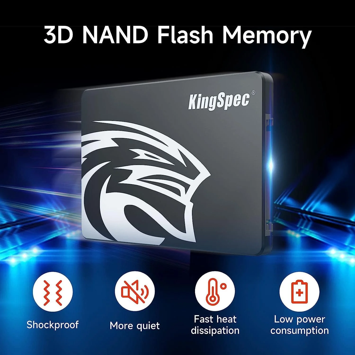 Внутрішній SSD накопичувач KingSpec 2TB 2.5" SATA III 3D NAND, фото №3