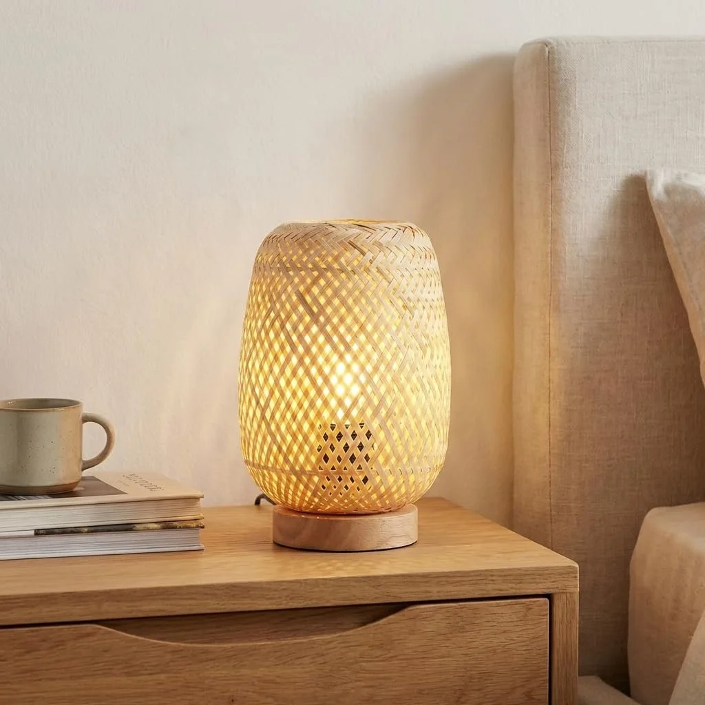 Настільна лампа Barcelone LED Ruka ручної роботи з верби та дерева E27 Натуральний, фото №7