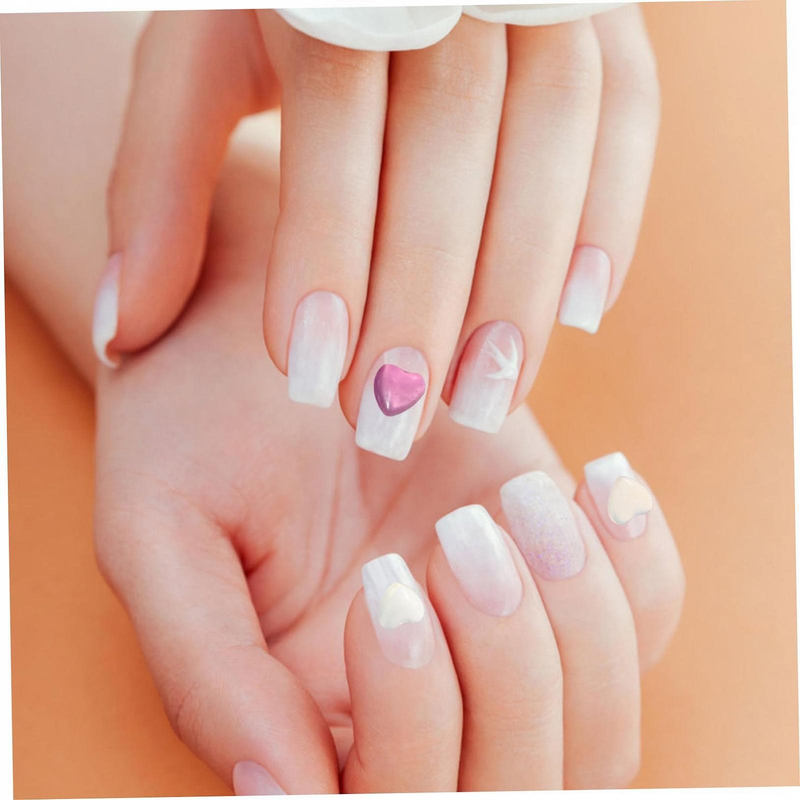 Прикраса для нігтів Серце 100 шт. смолисті для DIY, фото №7