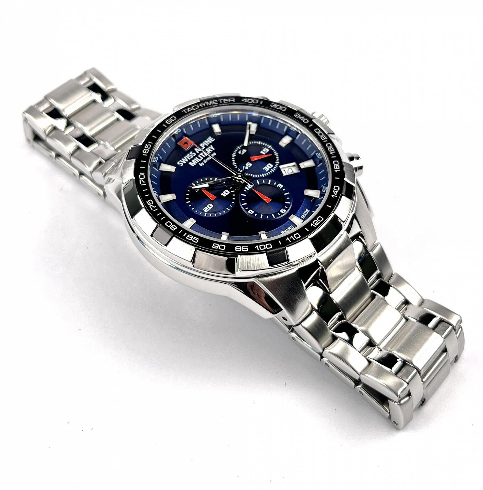Мужские часы Swiss Alpine Military Хронограф Ronda Quartz 10 ATM 7043, браслет, фото №4