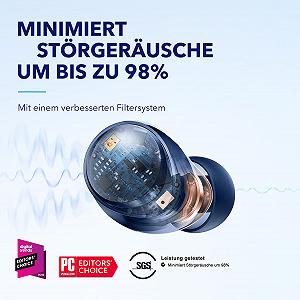 Наушники Anker soundcore Space A40 Беспроводные до 98% автоматическое шумоподавление 50 часов воспроизведения Hi-Res звук Комфортный дизайн Управление через приложение Bluetooth для наслаждения музыкой Синие synthetic.ua - Фото 1