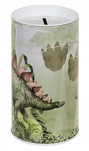 Копилка Makio Stegosaurus жестяная в форме динозавра с крышкой - Фото 1