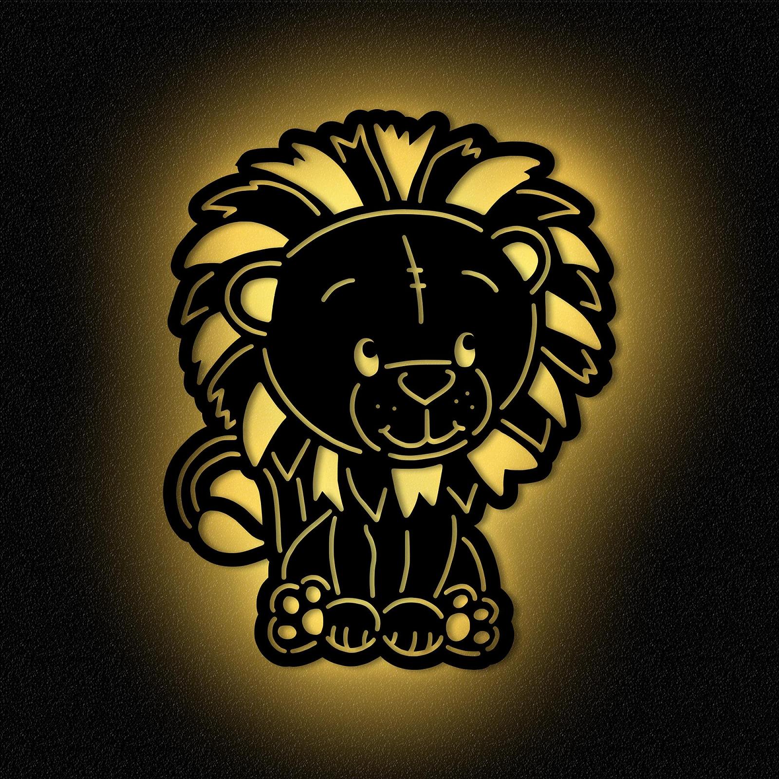 Светильник Lion Wall Lamp Snooze Light для детской комнаты из МДФ на батарейках, фото №2