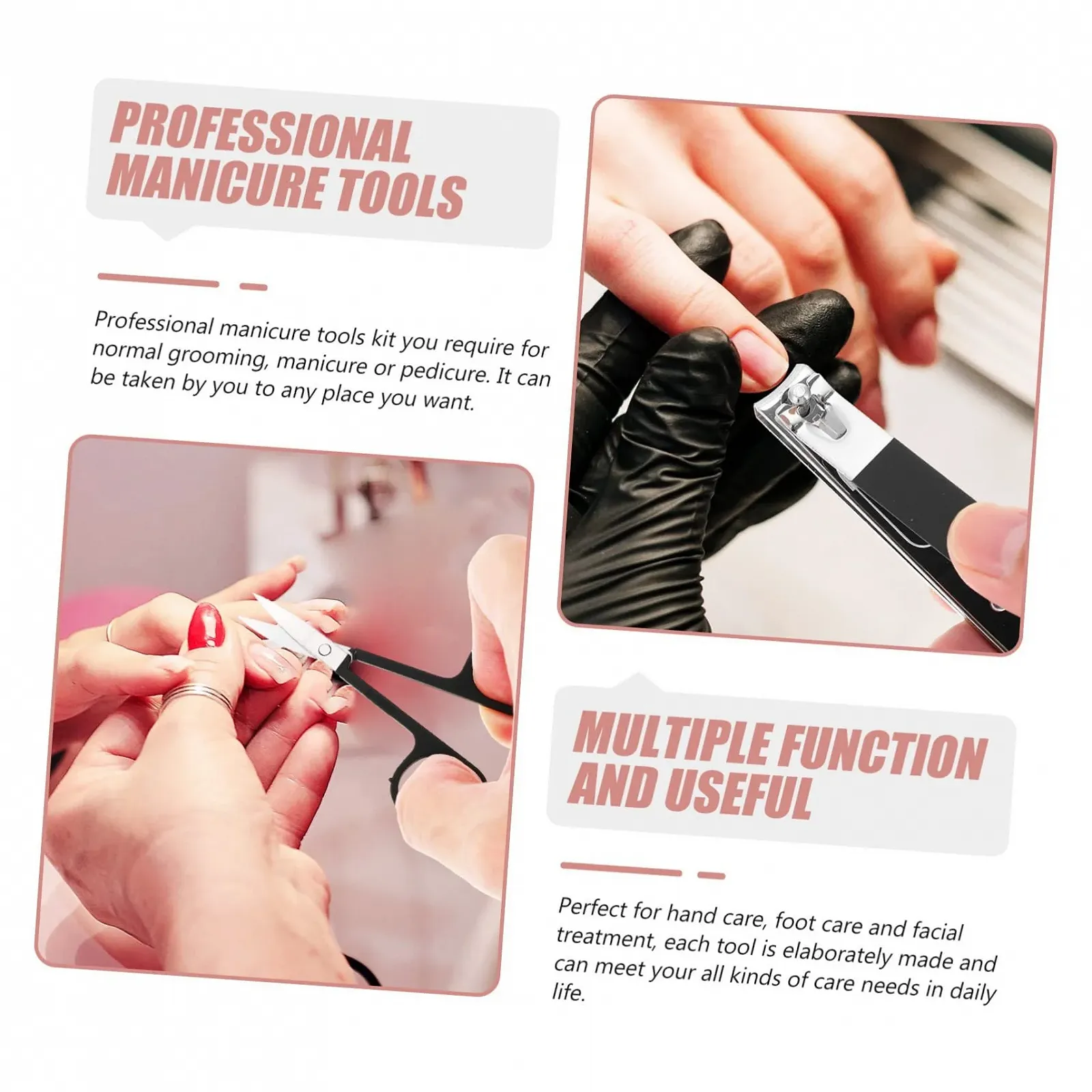 Набор инструментов для маникюра WRITWAA Черный Pu, фото №8