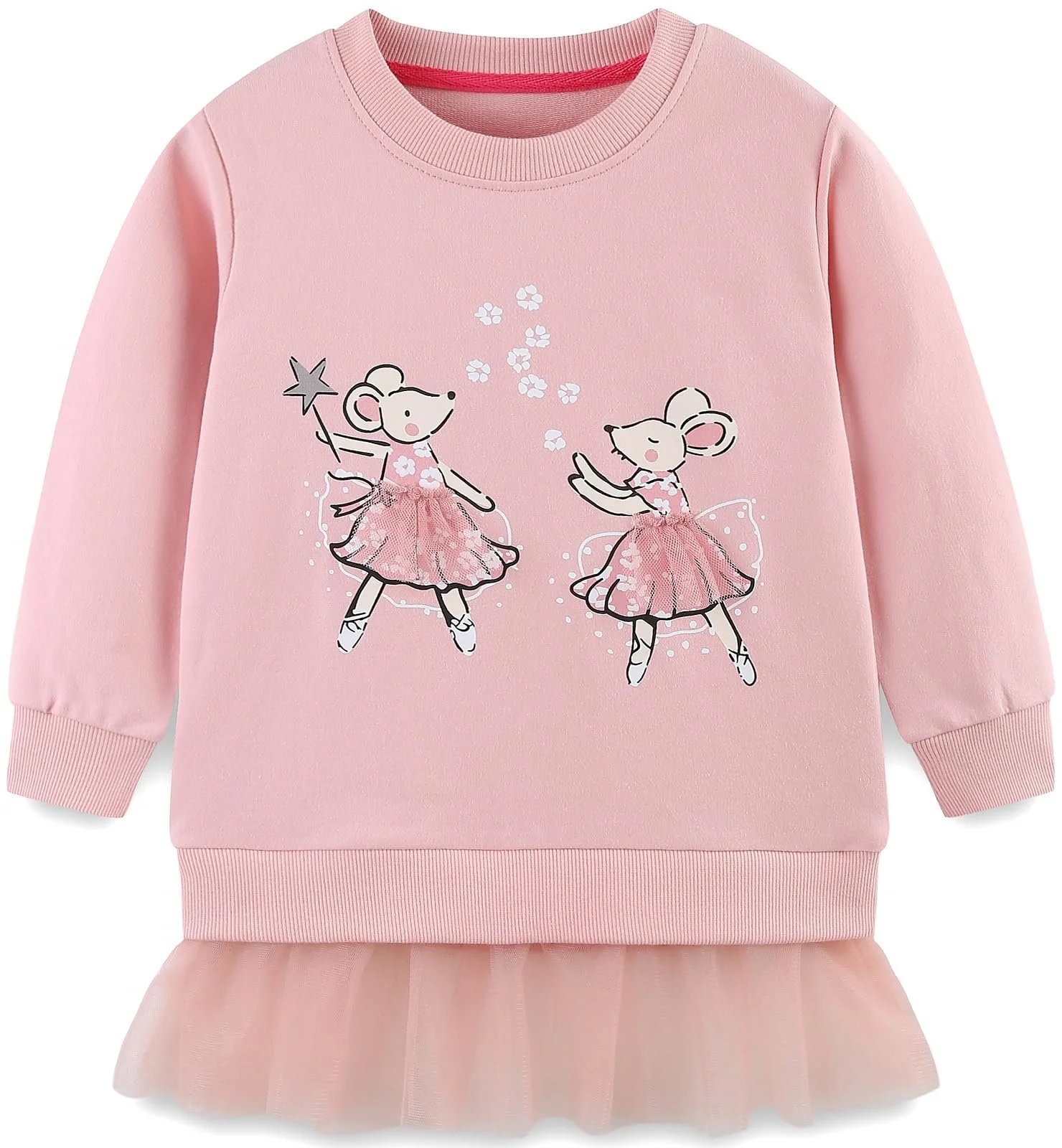 Детский свитшот для девочек Рождественский мультяшный пуловер Хлопковый топ с длинными рукавами Размер 92-122, 1-7 лет, фото №1 Детский свитшот для девочек Рождественский мультяшный пуловер Хлопковый топ с длинными рукавами Размер 92-122, 1-7 лет, фото №1