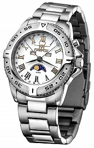 Годинник с фазой Луны FIREFOX FFS01-501a Белый нержавеющая сталь - Фото 1