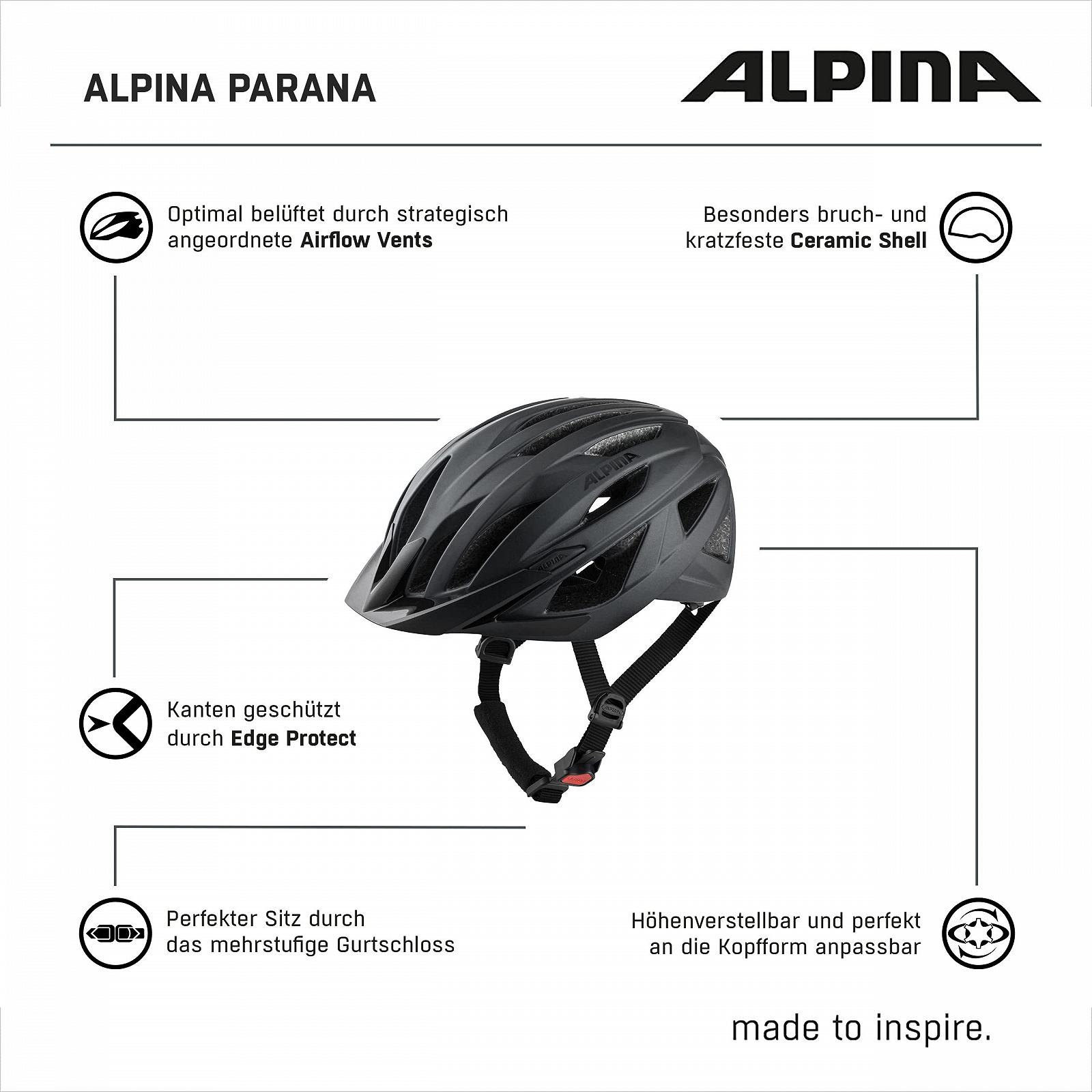 Шлем Alpina Parana Легкий, регулируемый, велосипедный, с сеткой от насекомых, для взрослых, фото №6