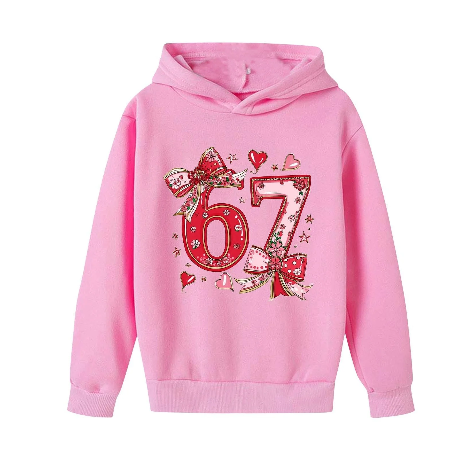 Худи для мальчиков Bequem, свитшот, худи для мальчиков, детская модная повседневная худи, зимняя теплая милая принт с цифрой 67, дышащий пуловер, свитшот на флисе с длинными рукавами, куртка, фото №6