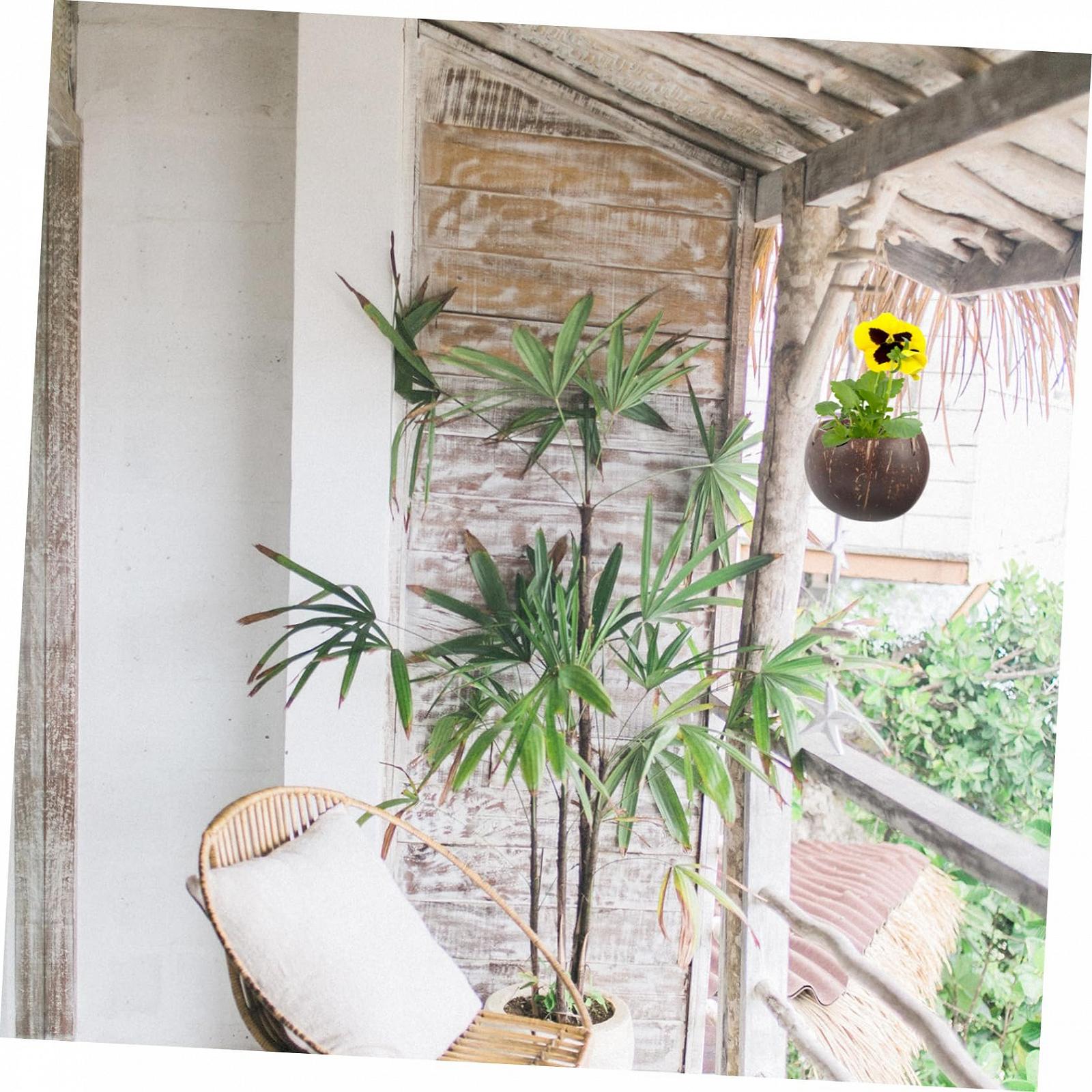 Підвісний квітковий горщик Supvox з кокосової шкаралупи, фото №9