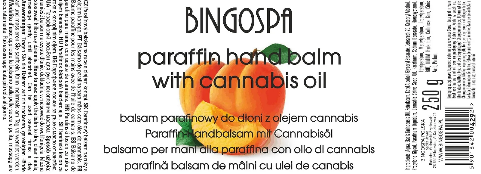 Бальзам для рук Парафіновий BINGOSPA з олією канабісу 250г, фото №1