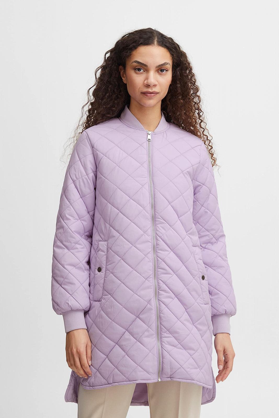 Куртка b.young BYCANNA Жіноча стьобана зимова куртка Довга куртка з бічними кишенями на блискавці Комір в рубчик, фото №2