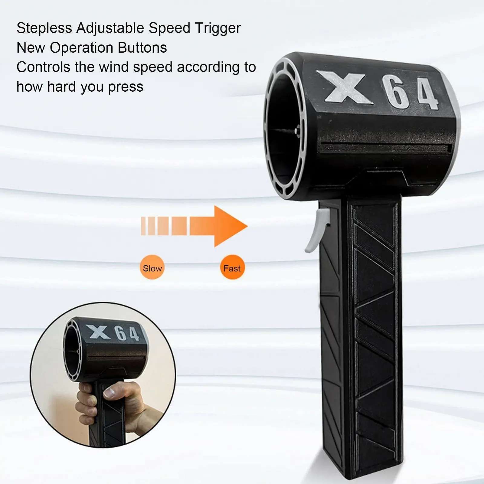 Електрична повітродувка 64 mm Turbine Jet Dryer Безщіткова 8000mAh Carbon Fiber, фото №5 Електрична повітродувка 64 mm Turbine Jet Dryer Безщіткова 8000mAh Carbon Fiber, фото №5