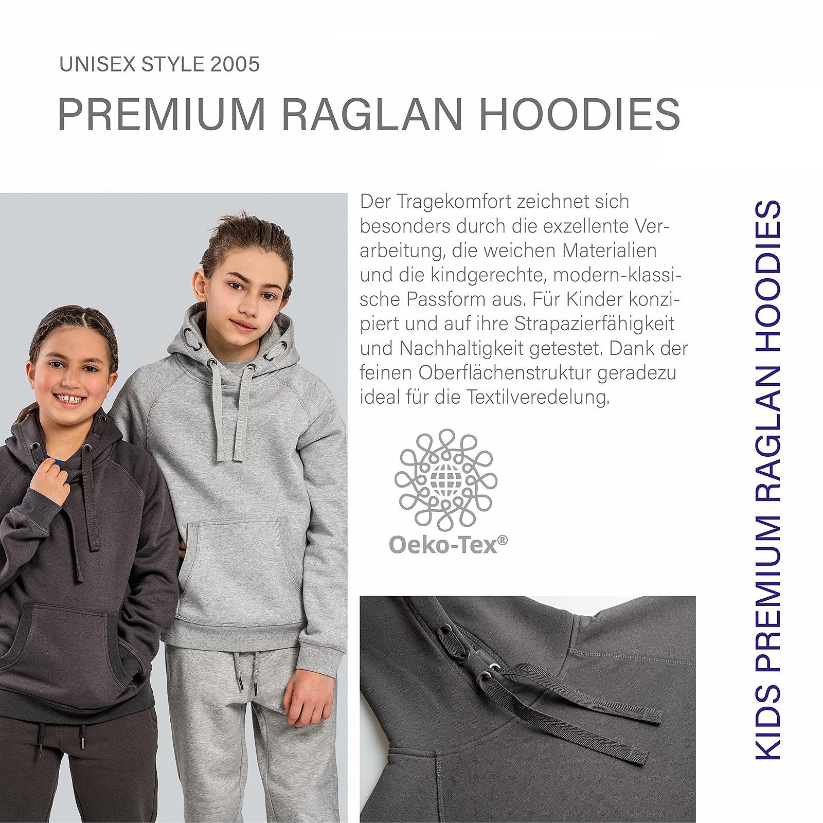 Толстовка реглан дитяча HRM преміум, темно-сіра, фото №5