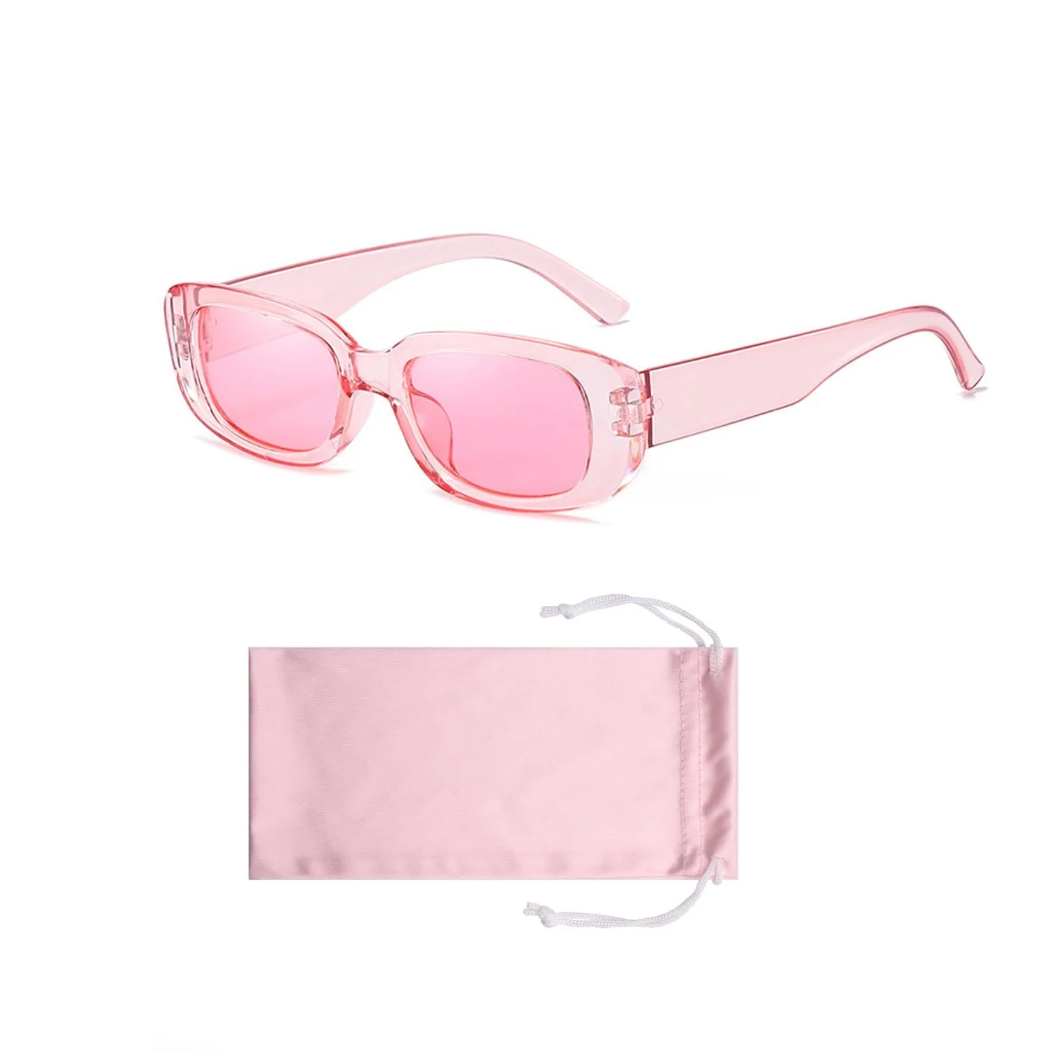 Солнцезащитные Очки CVFRTT Прямоугольные Ретро Розовые, фото №1