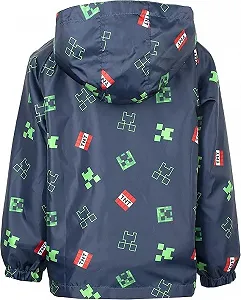 Дождевик Minecraft для мальчиков 5-12 лет Водонепроницаемая куртка с подкладкой и капюшоном Легкая и машинная стирка synthetic.ua - Фото 1