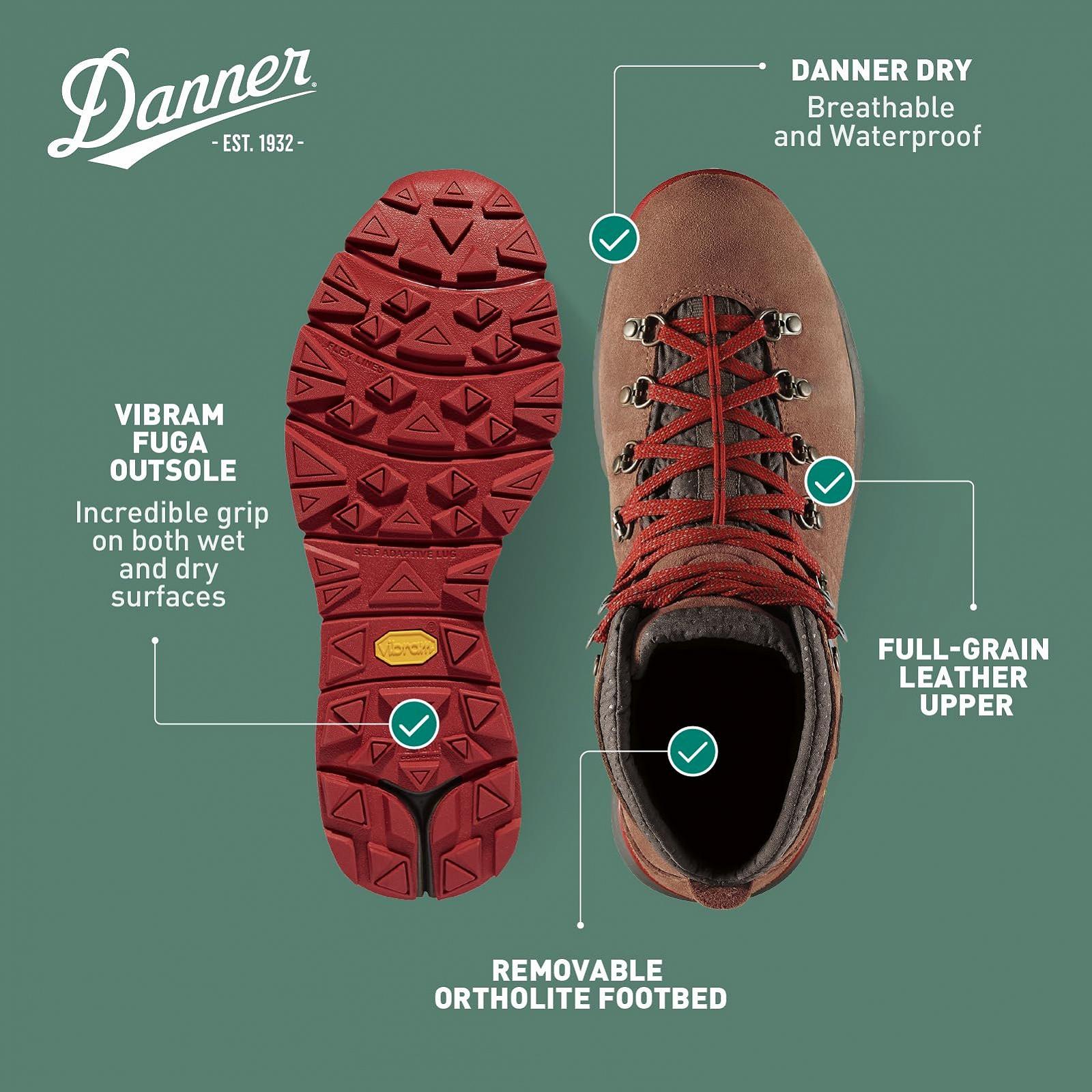 Ботинки Danner Mountain 600 4.5-дюймовые Коричневый/Красный, фото №4