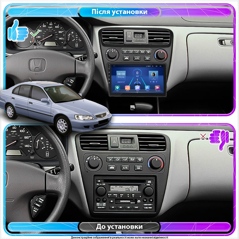 Штатна магнітола Honda Accord 1997-2002 Element 4/32 4G CarPlay, фото №2