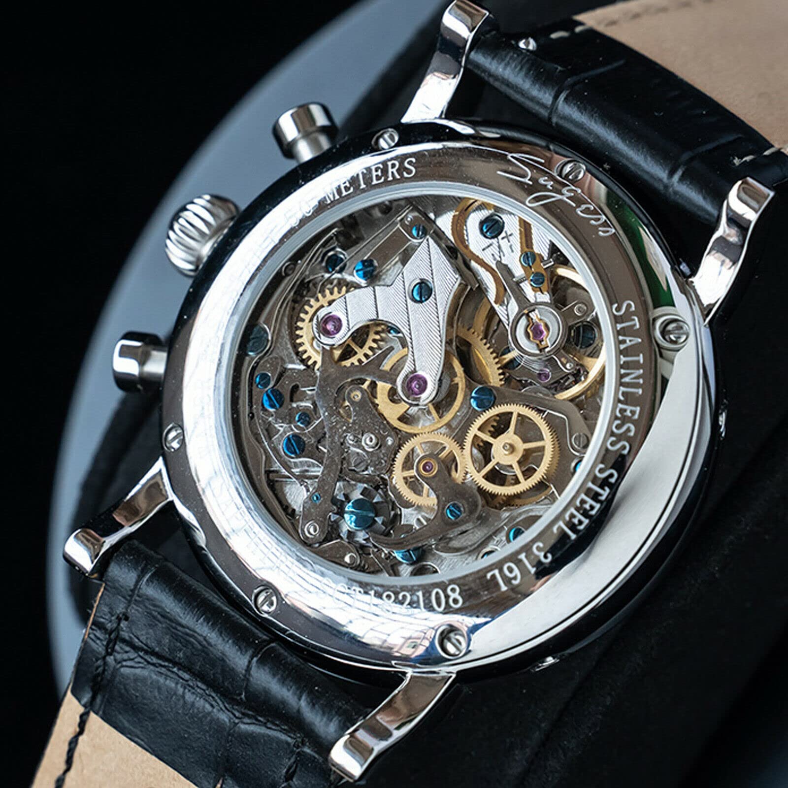 Механічний годинник Sugess Swan Neck SU1908SBEX MoonPhase Master Seagull ST1908 40 мм, білий, фото №2