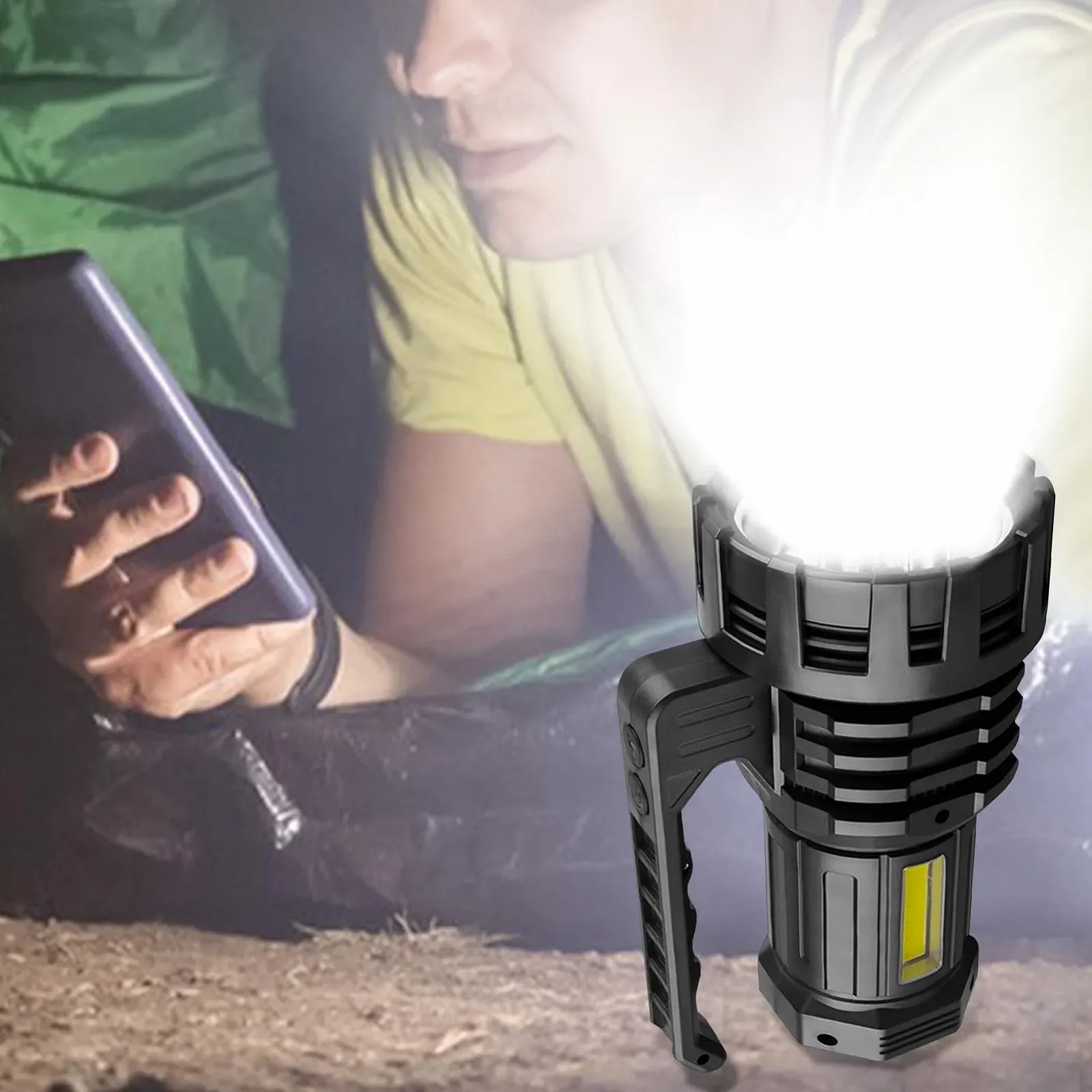 Ліхтарик LED Акумуляторний Перезаряджуваний, висока яскравість, портативний, потужний, надзвичайно яскравий, водонепроникний, фото №9