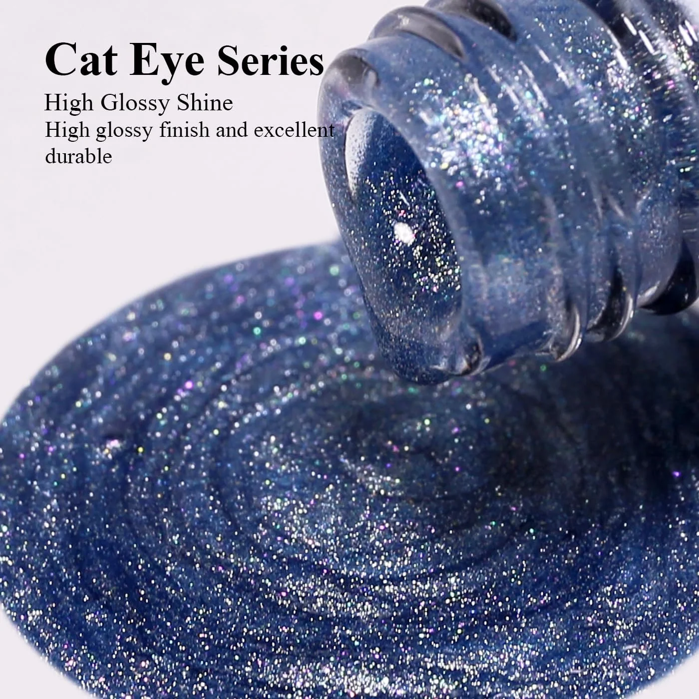 Гель-лак Imtiti Cat Eye, Голографический Синий Глиттер, 15 мл, фото №6