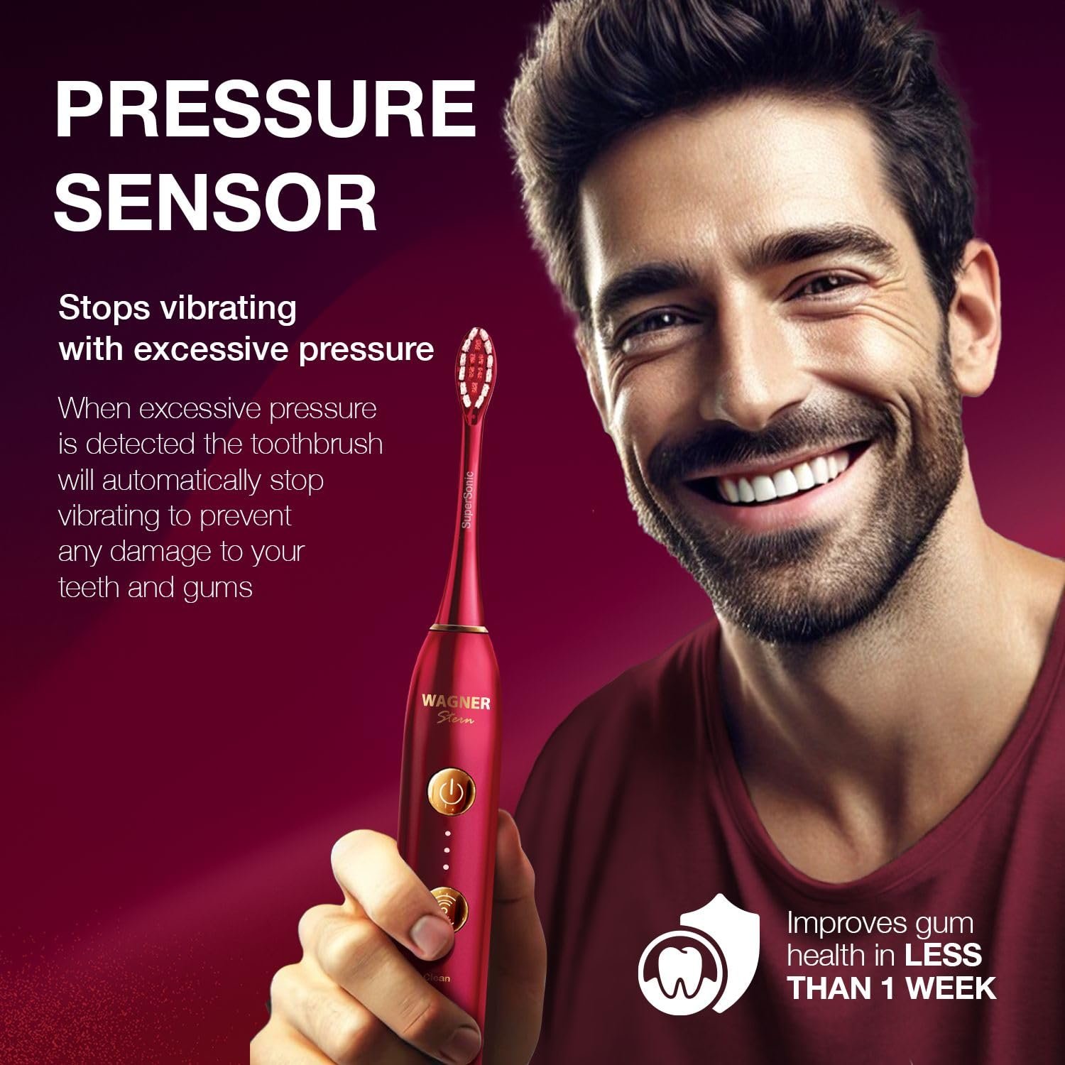 Електрична зубна щітка Wagner Stern WHITEN+ Edition з датчиком тиску, фото №2