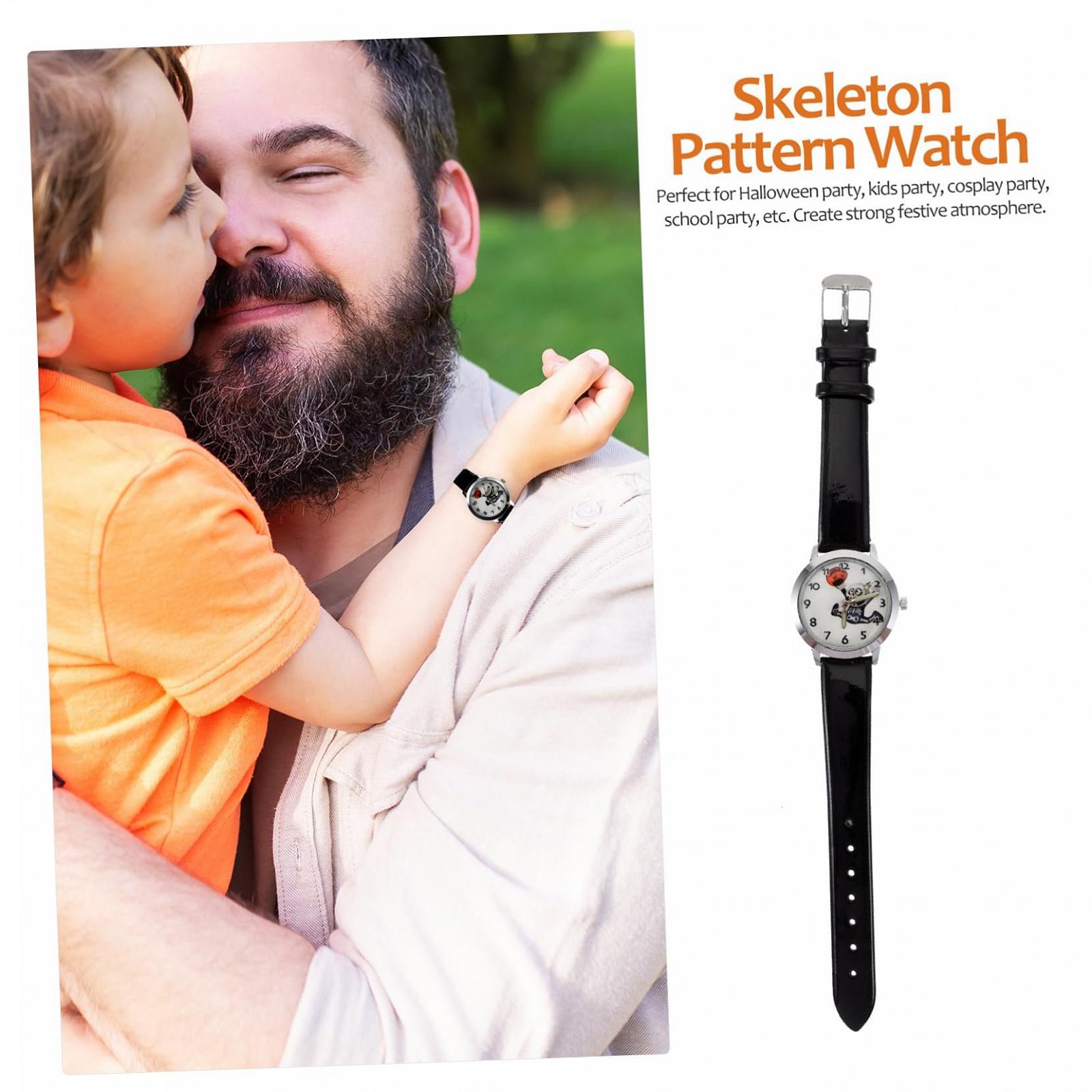 Часы Женские WRITWAA Череп Искусственная кожа Черный, фото №5 Часы Женские WRITWAA Череп Искусственная кожа Черный, фото №5