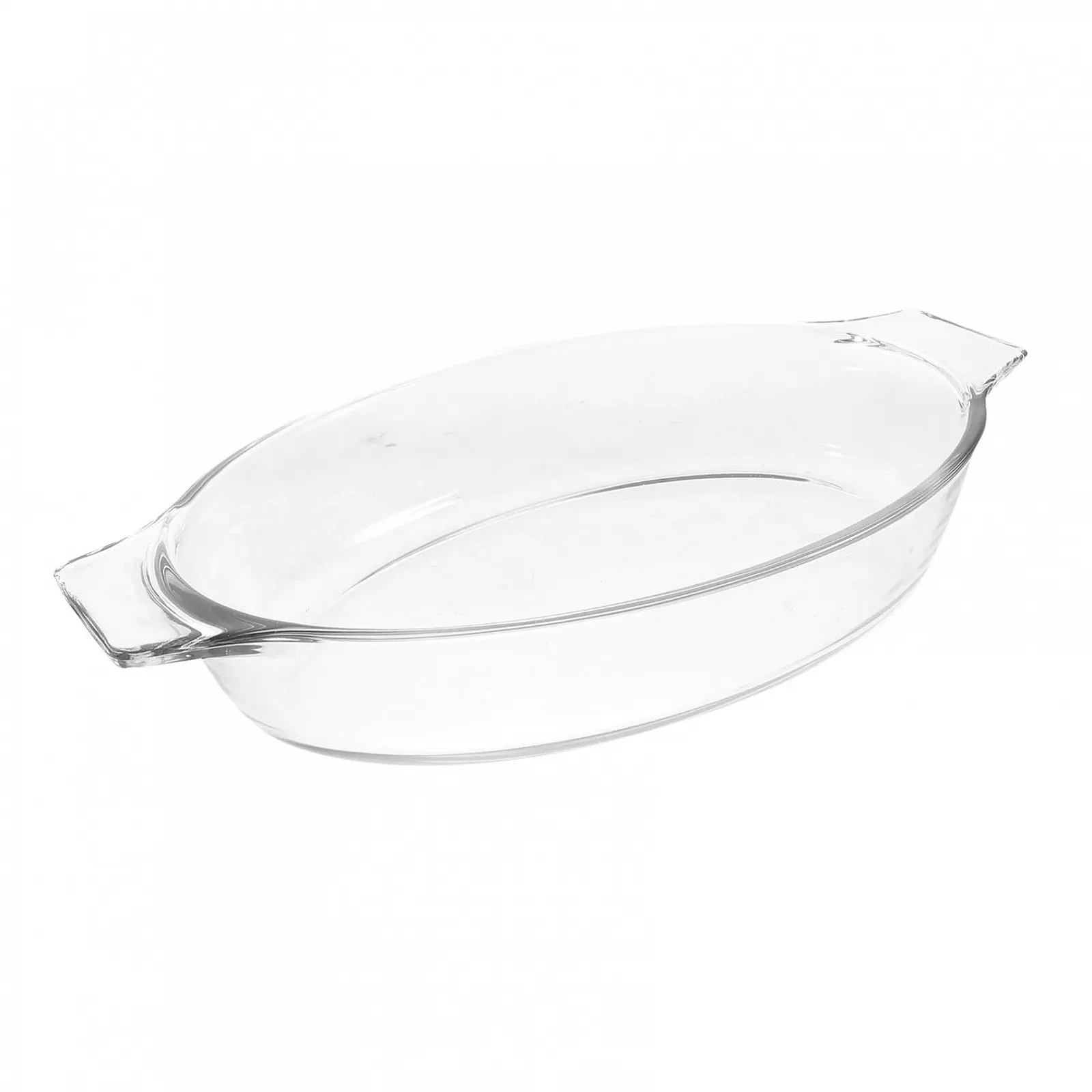 Форма для запікання VICASKY Боросилікатне скло Овальна З подвійними ручками Жаростійка Прозора, фото №1