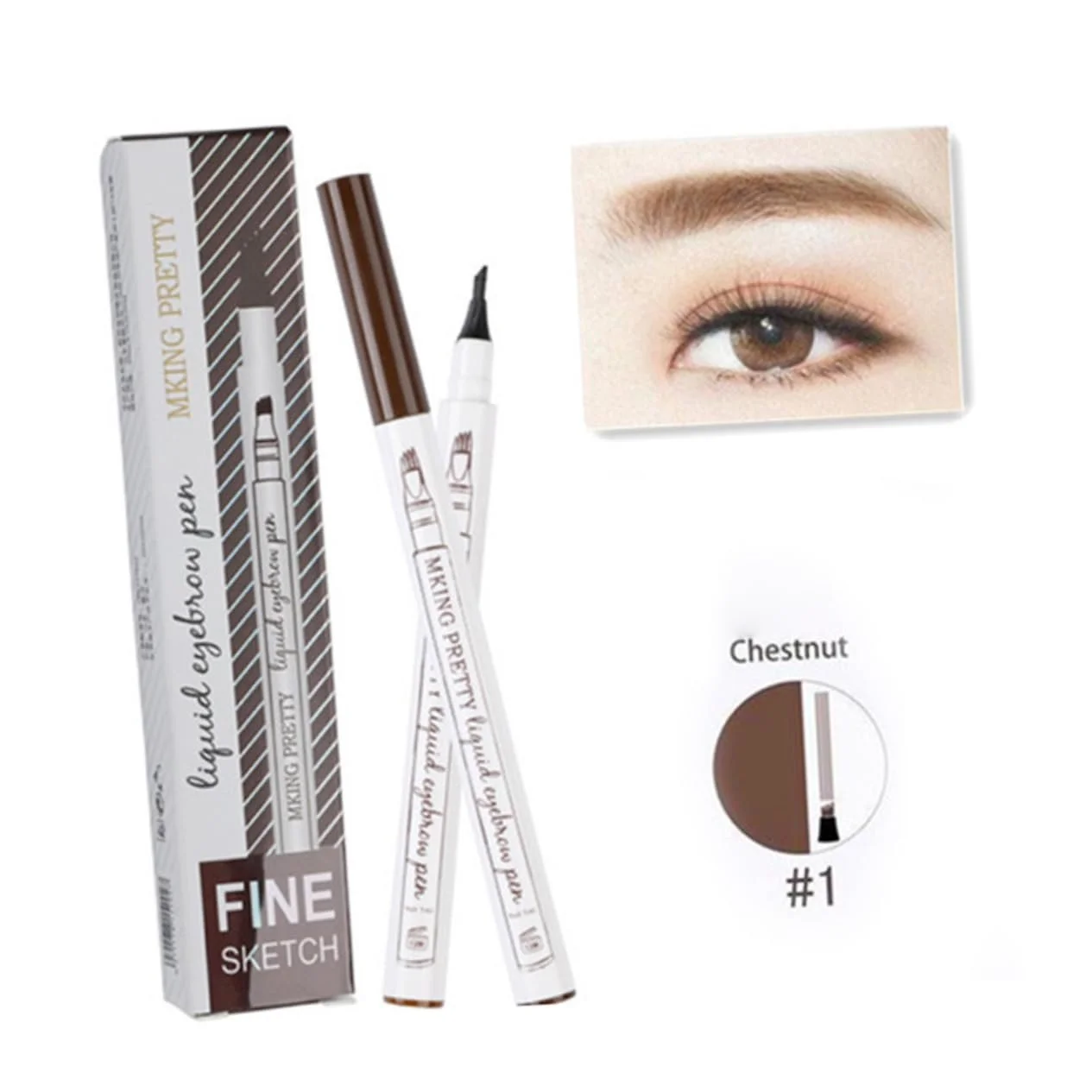 Рідкий олівець для брів Brow Cocine 8 штук Стійкий, фото №4