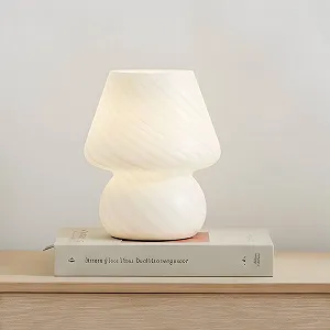 Настільна лампа Lindby Andriana 1xE14 Скло Білий synthetic.ua - Фото 1