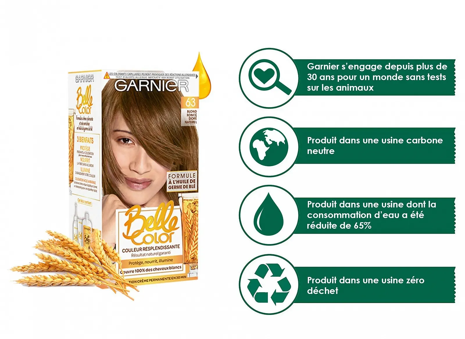 Стійка Фарба для Волосся Garnier Belle Collo 63 Blonde, фото №5 Стійка Фарба для Волосся Garnier Belle Collo 63 Blonde, фото №5