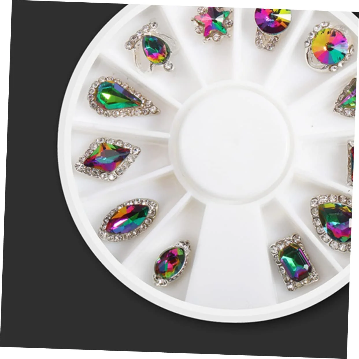 Стрази Rivets, 1 уп., вогняний опал, скляні, прикраси амулет, скляні заклепки, фото №2