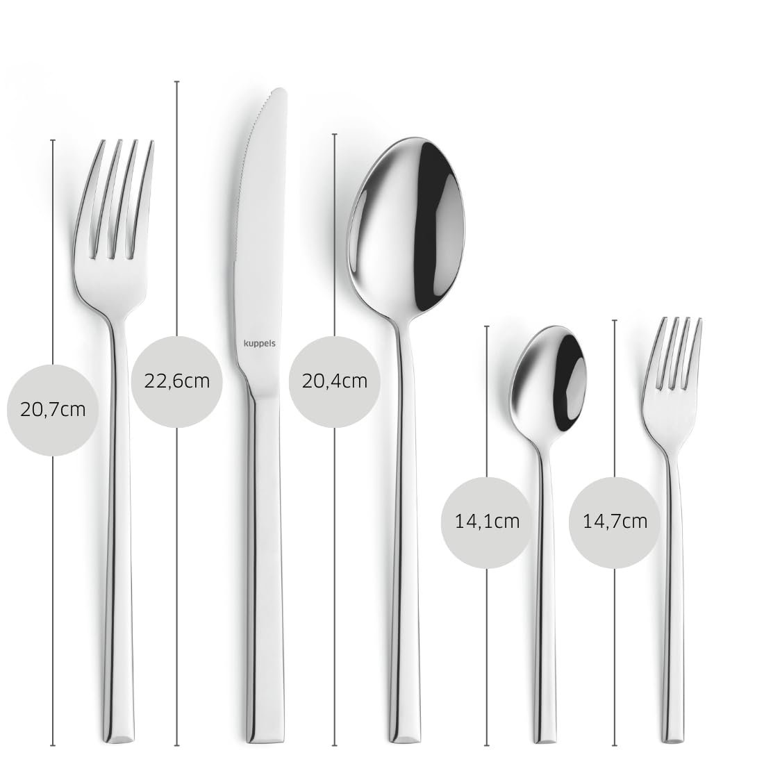 Набор столовых приборов KUPPELS Skan 30 предметов Нержавеющая сталь, фото №5 Набор столовых приборов KUPPELS Skan 30 предметов Нержавеющая сталь, фото №5