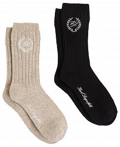 Женские носки K/Hotel Karl Crest Wool (2 пары) Бежевый/Черный One Size (2 пары) synthetic.ua - Фото 1