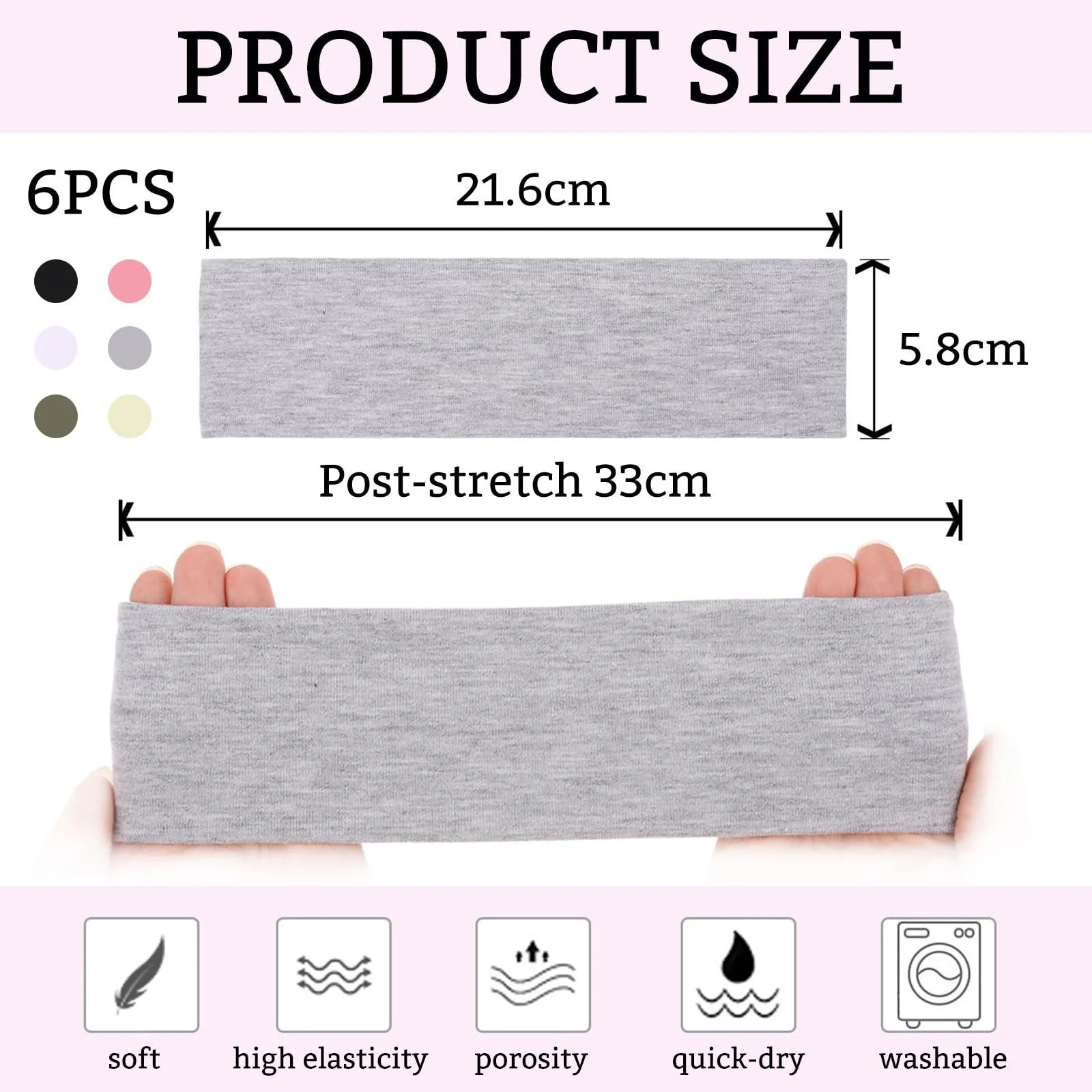 Набір пов'язок на голову, еластичні, спортивні, бавовняні, фото №2 Набір пов'язок на голову, еластичні, спортивні, бавовняні, фото №2