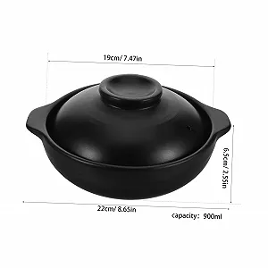 Горщик для приготування термічно стійкий з кришкою керамічний для відкритого вогню synthetic.ua - Фото 1