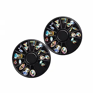 Стразы Кристаллы, Бусины, Стразы Хлопья, Блестки, Рождественские Наклейки для Ногтей, Наклейки для Маникюра, Стеклянный Дизайн Ногтей 2 шт - Фото 1