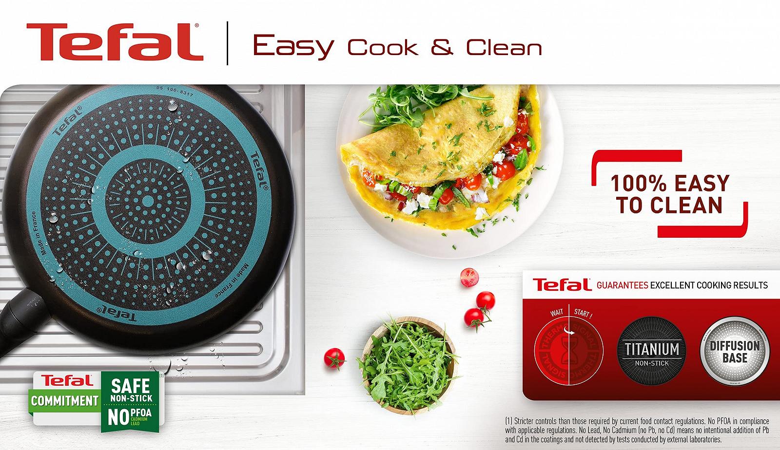 Сковорода-гриль Tefal Easy Cook & Clean B55540 26 x 26 см, чорний, фото №4