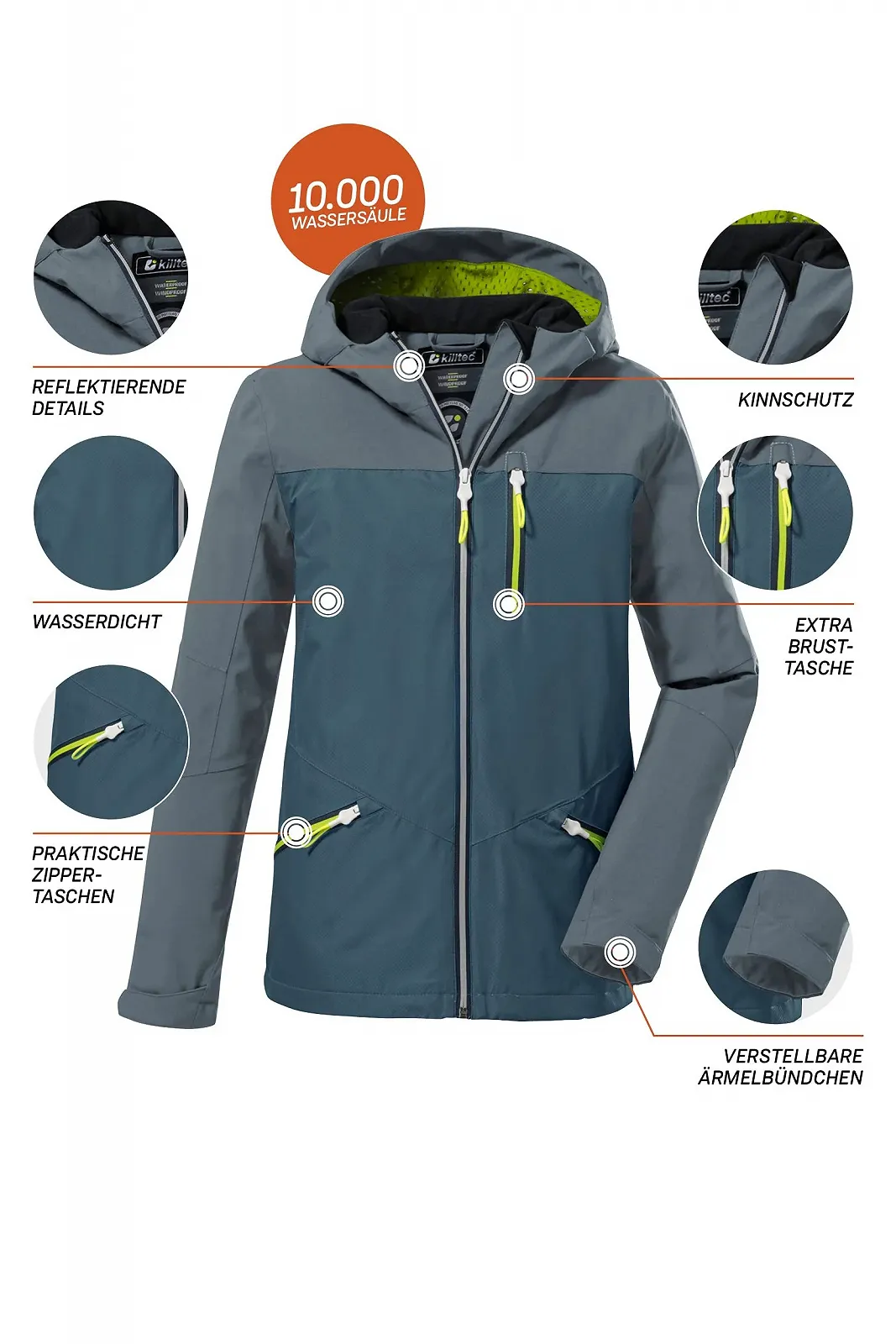 Функциональная куртка для мальчиков с капюшоном Killtec Kos, фото №3 Функциональная куртка для мальчиков с капюшоном Killtec Kos, фото №3