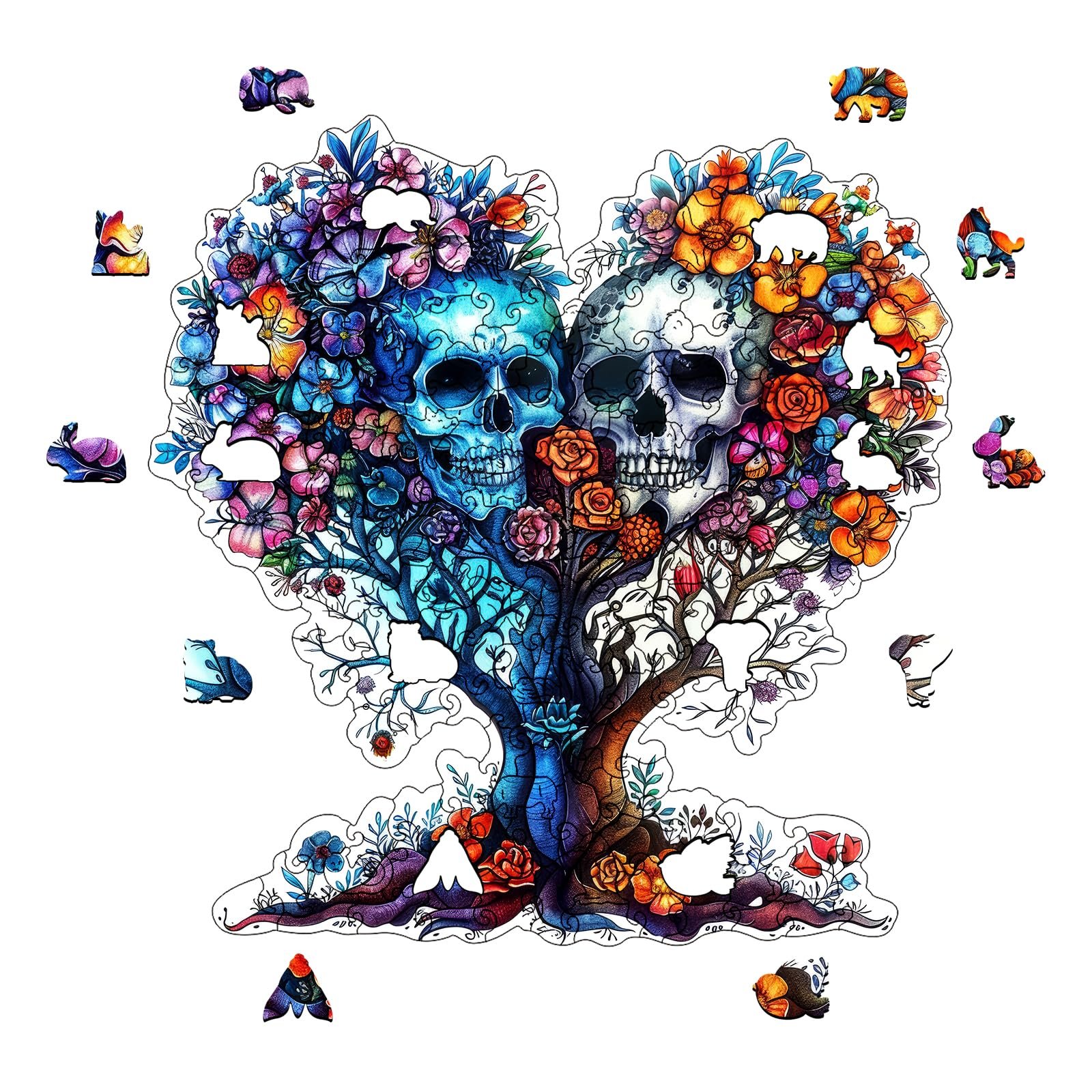 Деревянный пазл Skull с деталями неправильной формы 28.2 × 14.0 см, фото №2